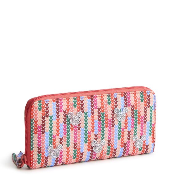Handbags - 2527 Disney Nylon Continental Wallet, Mickey Meadow Stripe, One Size